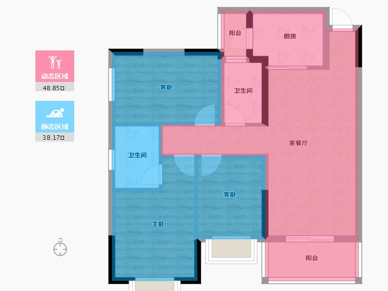 广西壮族自治区-南宁市-汉军冠江台-77.25-户型库-动静分区