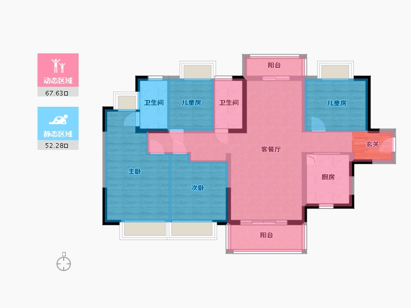 广东省-东莞市-万象府-106.70-户型库-动静分区