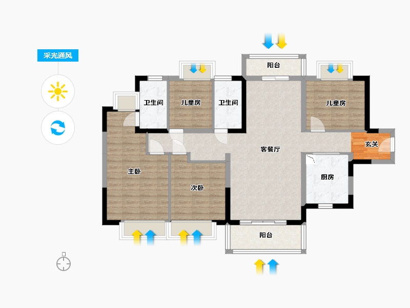 广东省-东莞市-万象府-106.70-户型库-采光通风