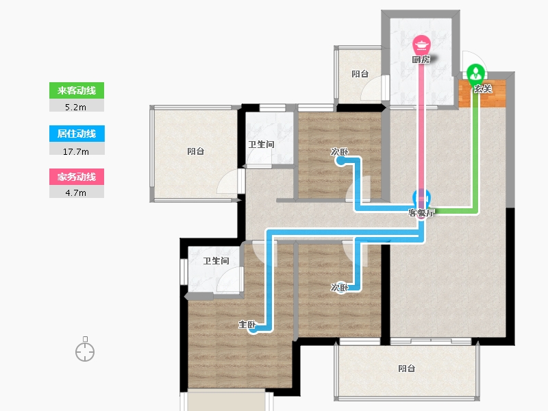 广西壮族自治区-南宁市-海蓝金钟府-89.81-户型库-动静线