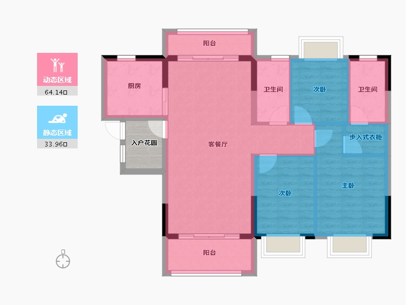 海南省-三亚市-凤凰华庭-92.10-户型库-动静分区