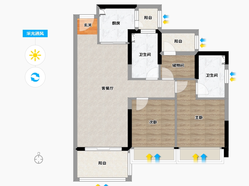 广东省-中山市-华发首府-78.60-户型库-采光通风