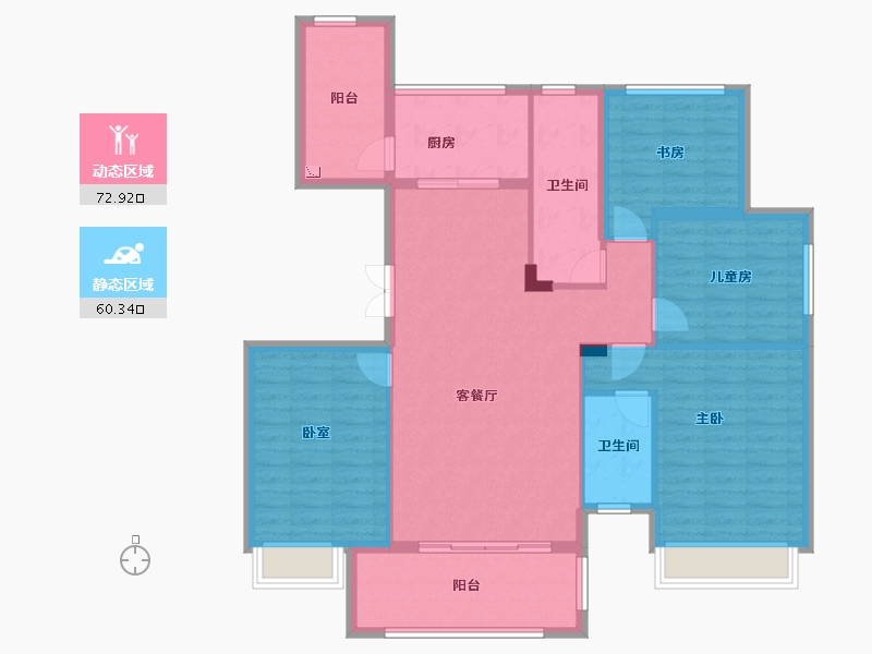 广西壮族自治区-贵港市-华泰荣御-120.79-户型库-动静分区