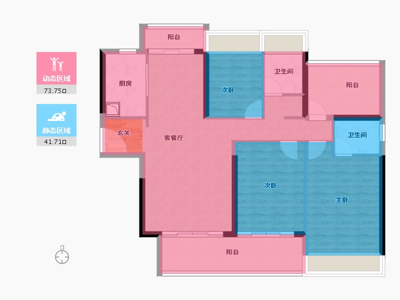 广东省-中山市-敏捷·紫岭天玺-103.79-户型库-动静分区