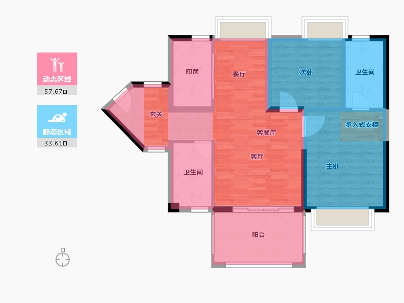 海南省-三亚市-三亚新华联奥林匹克花园-82.44-户型库-动静分区