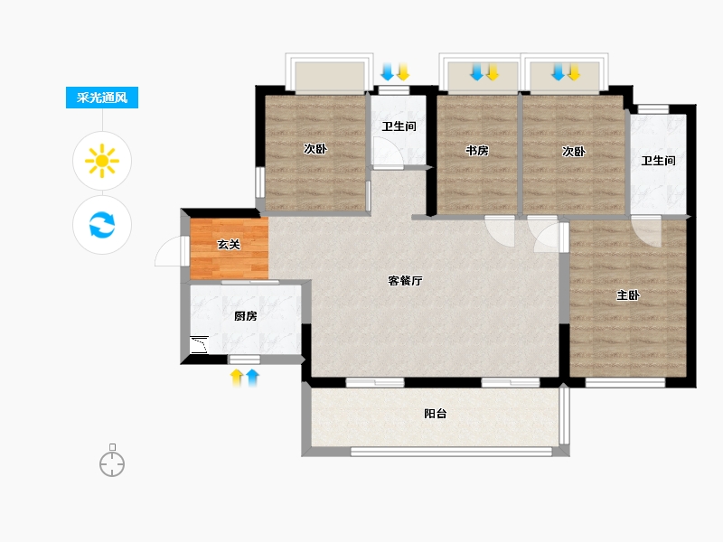 广东省-东莞市-和昌·众筑中央松湖-92.71-户型库-采光通风