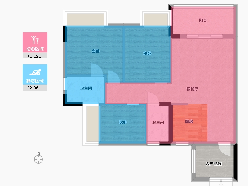 广东省-中山市-帝景香江-70.60-户型库-动静分区