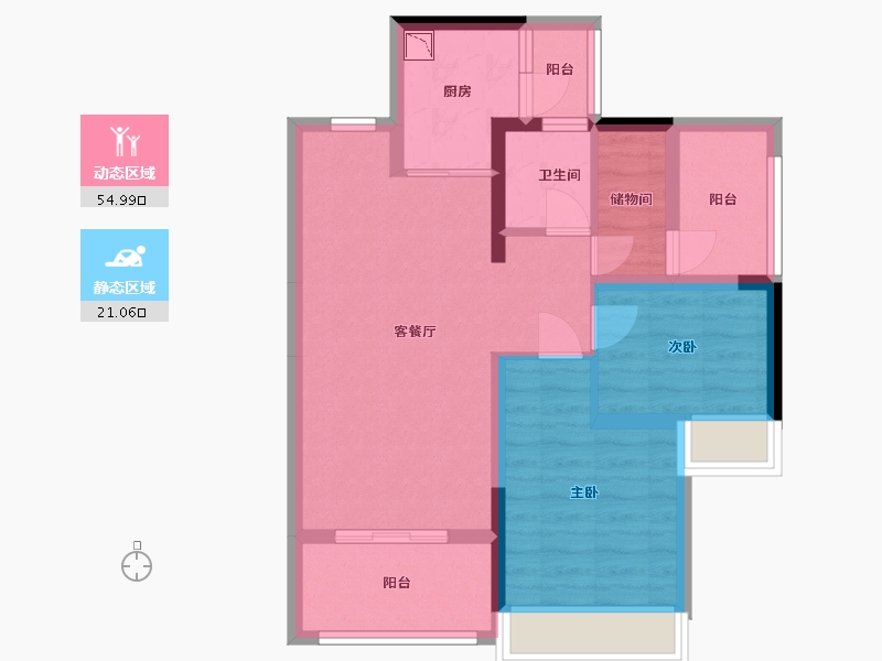 广东省-中山市-远洋君域-66.50-户型库-动静分区