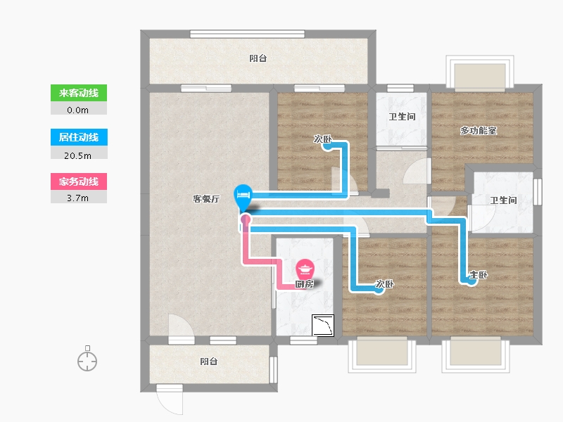 广西壮族自治区-南宁市-碧桂园时代城-90.68-户型库-动静线