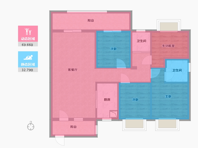 广西壮族自治区-南宁市-碧桂园时代城-90.68-户型库-动静分区