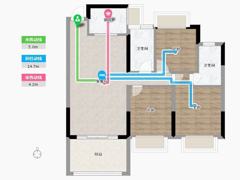 海南省-三亚市-沁园春城-74.09-户型库-动静线