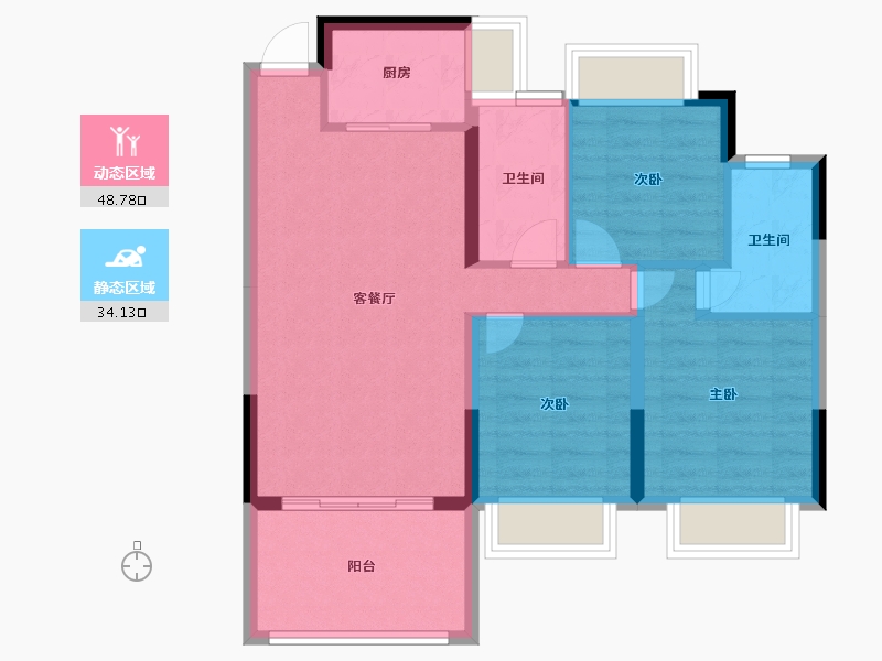 海南省-三亚市-沁园春城-74.09-户型库-动静分区