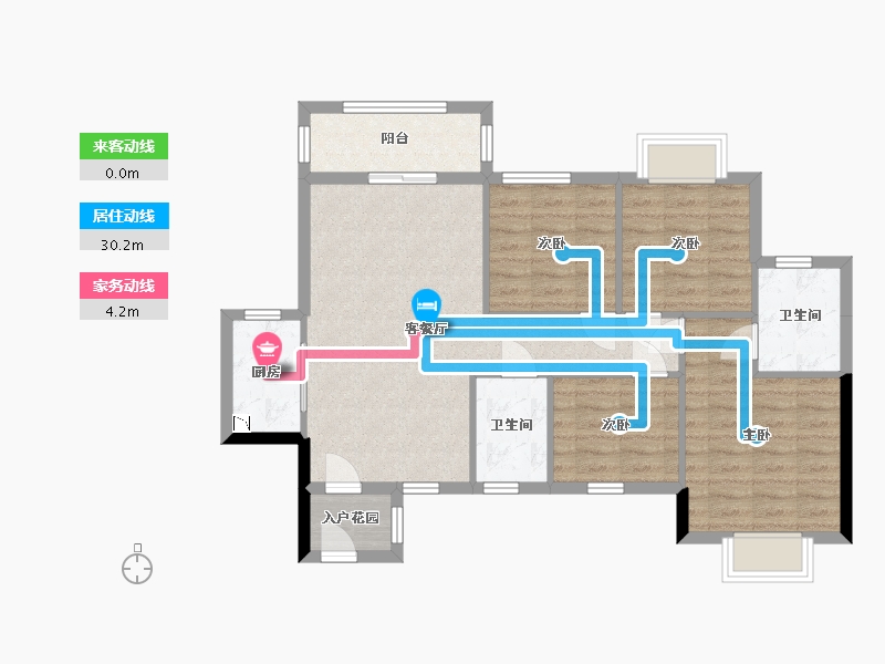 广西壮族自治区-南宁市-国田秋月蓝湾-85.51-户型库-动静线