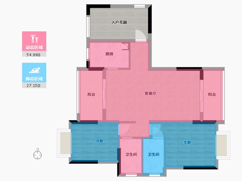 广东省-中山市-凯茵又一城-82.50-户型库-动静分区