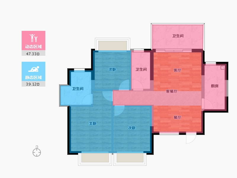 海南省-三亚市-悦居山海间-77.85-户型库-动静分区