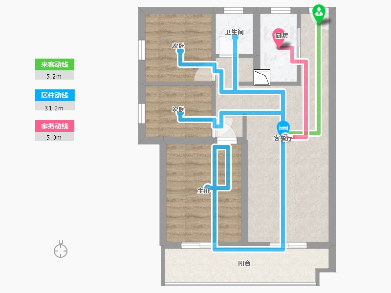 广西壮族自治区-北海市-彰泰玫瑰郡-57.60-户型库-动静线