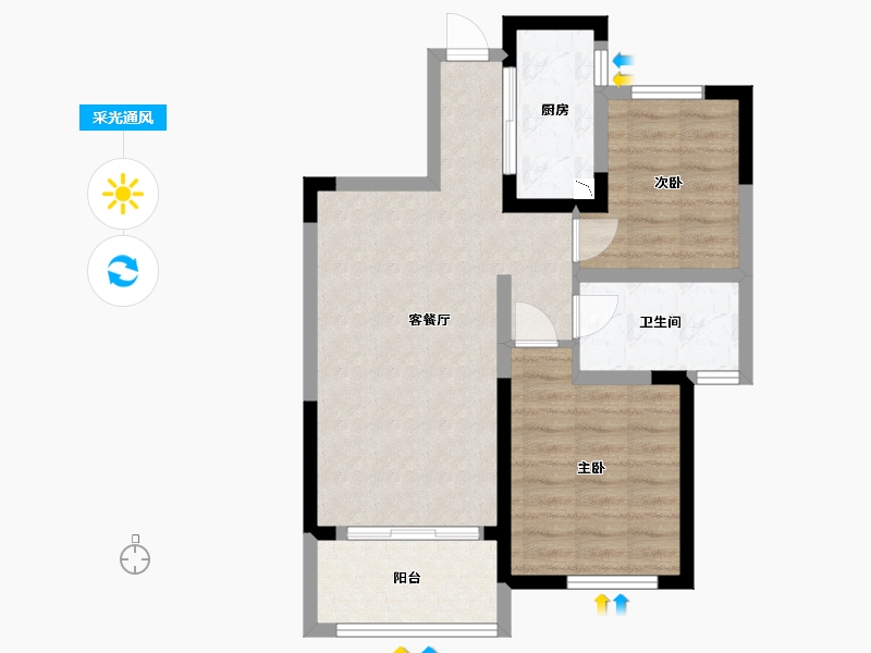 安徽省-蚌埠市-拓基鼎元学府-63.50-户型库-采光通风