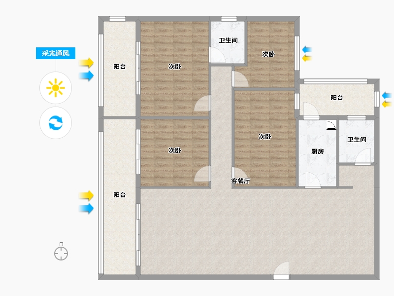 广西壮族自治区-南宁市-桃源湖居-151.46-户型库-采光通风