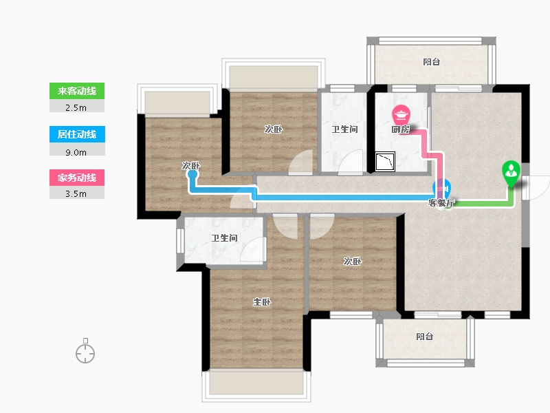 广西壮族自治区-南宁市-盛邦香颂-87.55-户型库-动静线