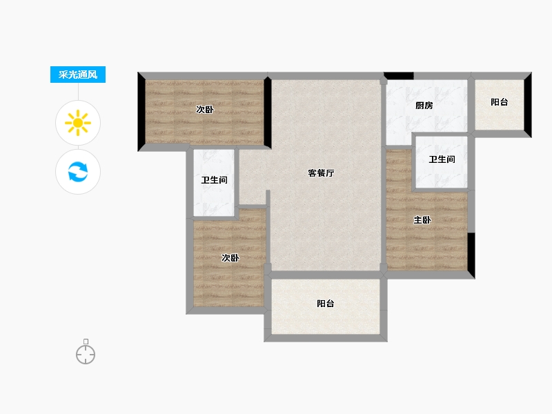 广东省-中山市-丰汇骏廷-74.05-户型库-采光通风