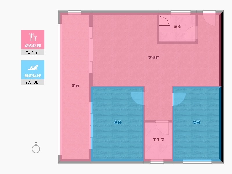 广西壮族自治区-南宁市-桃源湖居-80.24-户型库-动静分区