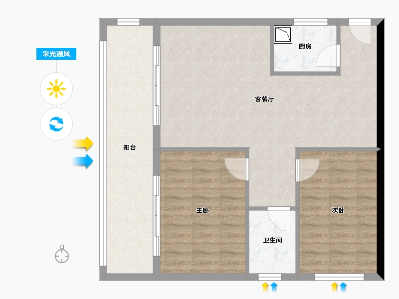 广西壮族自治区-南宁市-桃源湖居-80.24-户型库-采光通风