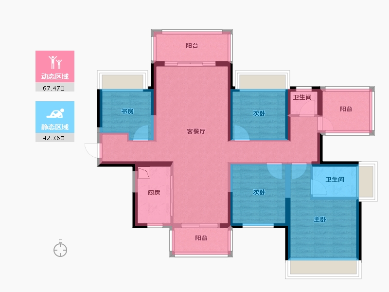 广西壮族自治区-南宁市-盛邦香颂-96.63-户型库-动静分区