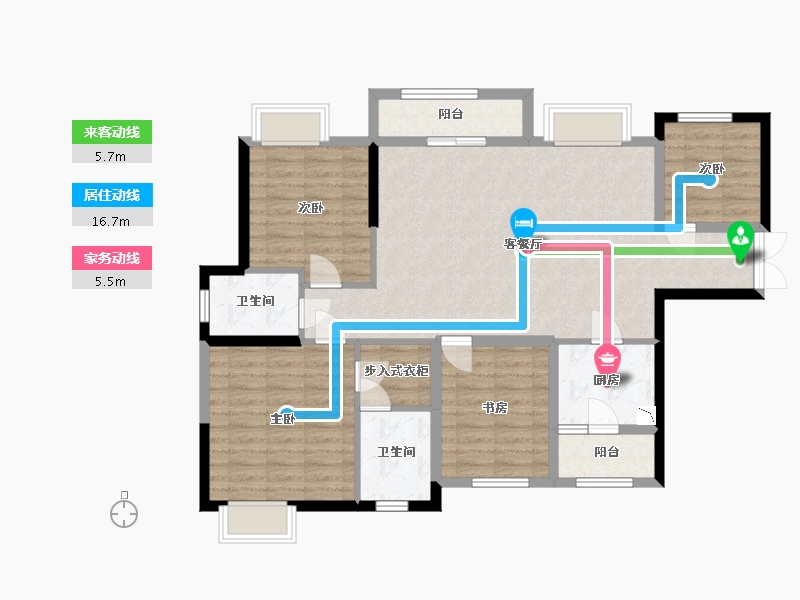 广西壮族自治区-南宁市-名门天境-105.23-户型库-动静线