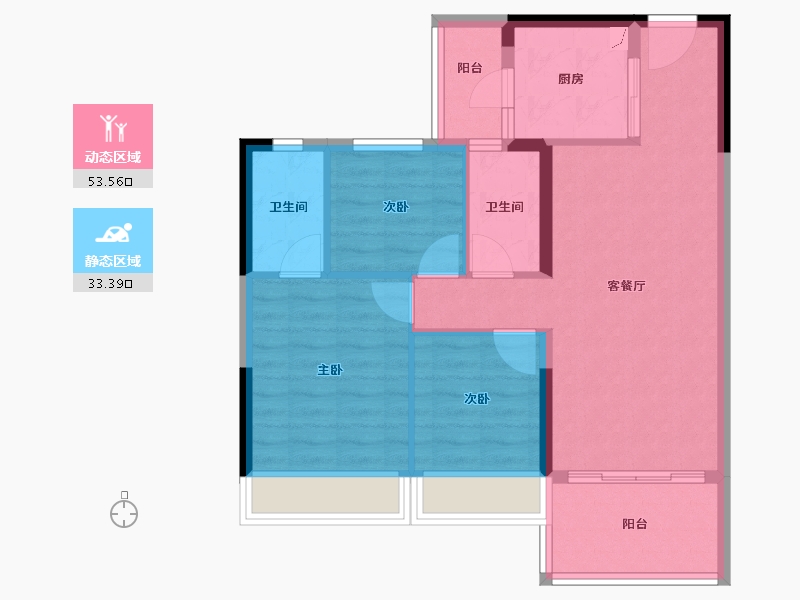 海南省-三亚市-碧桂园海逸半岛-77.81-户型库-动静分区