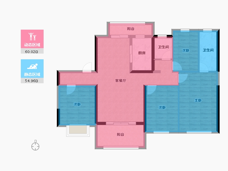 海南省-三亚市-碧桂园三亚海-102.56-户型库-动静分区