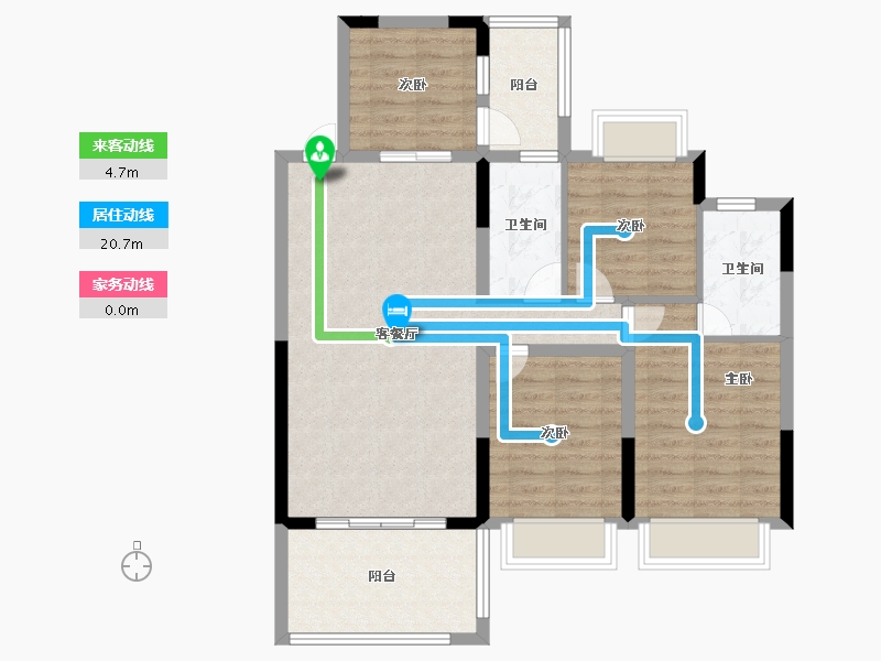 海南省-三亚市-沁园春城-90.79-户型库-动静线