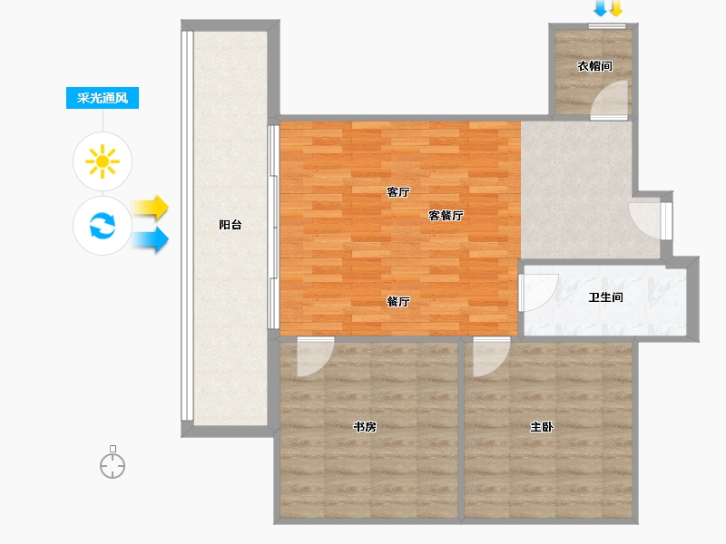 海南省-三亚市-三亚湾红树林度假公寓-78.85-户型库-采光通风