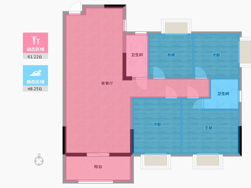 广西壮族自治区-南宁市-金陵世家-99.22-户型库-动静分区