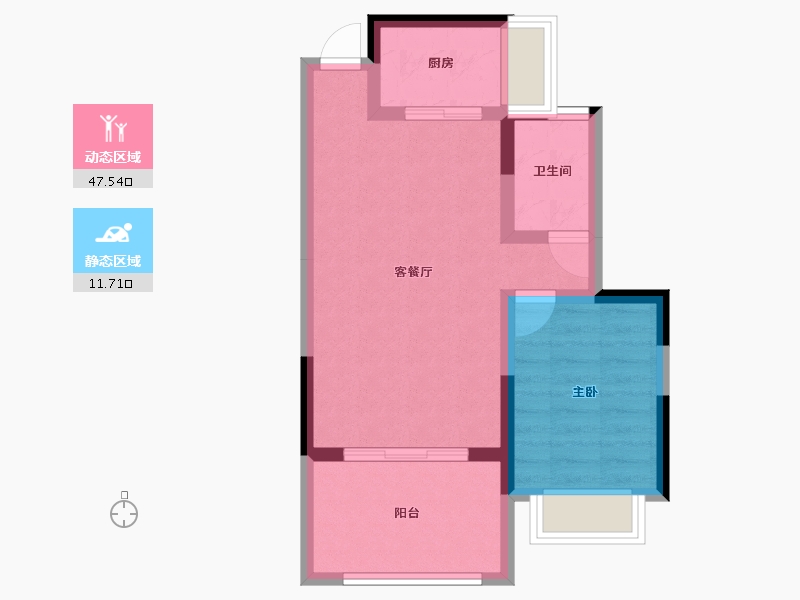 海南省-三亚市-沁园春城-52.66-户型库-动静分区