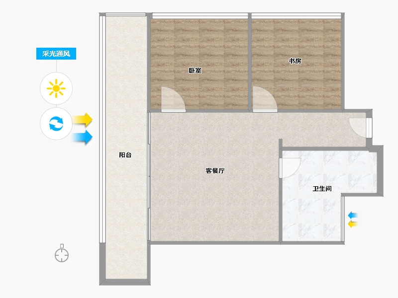 海南省-三亚市-三亚湾红树林度假公寓-83.38-户型库-采光通风