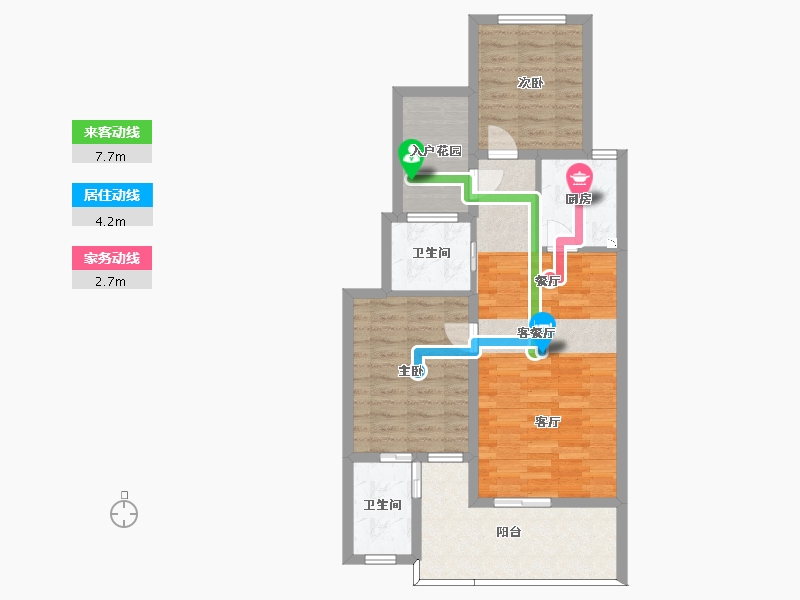 海南省-三亚市-天惠仙嶺郡二期-79.90-户型库-动静线