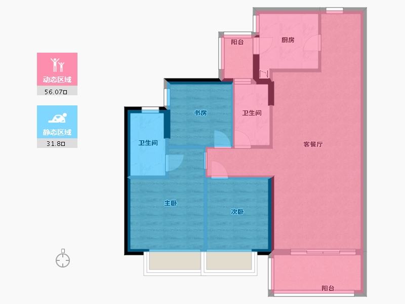 广东省-东莞市-嘉华嘉誉湾-78.51-户型库-动静分区