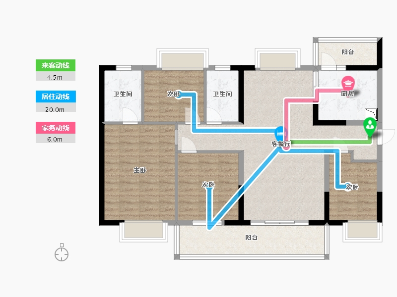 广东省-东莞市-嘉华嘉誉湾-106.40-户型库-动静线