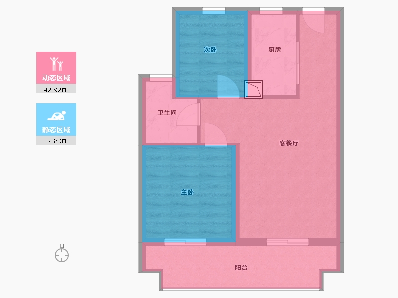 广西壮族自治区-北海市-彰泰玫瑰郡-54.00-户型库-动静分区