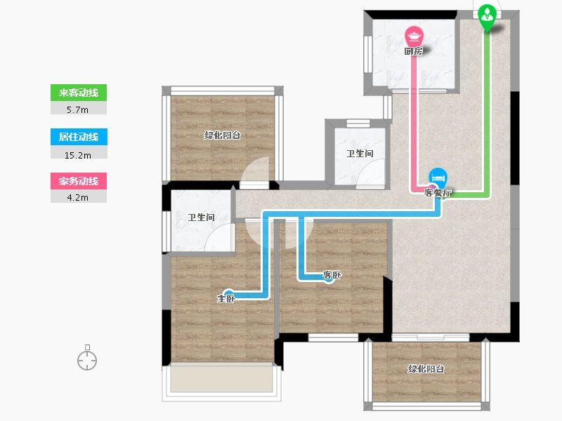 广西壮族自治区-南宁市-荣浩观唐府-68.94-户型库-动静线