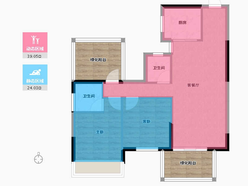 广西壮族自治区-南宁市-荣浩观唐府-68.94-户型库-动静分区