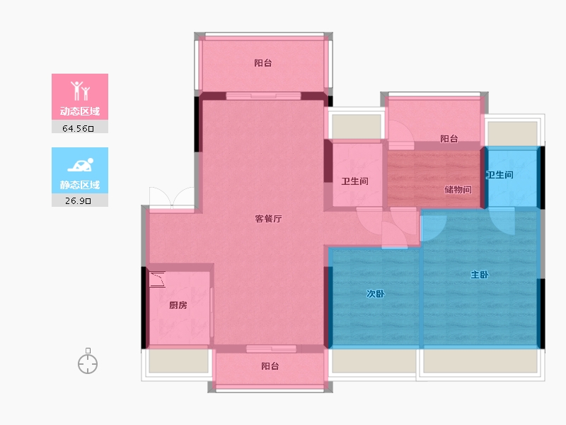 广东省-中山市-远洋君域-81.21-户型库-动静分区