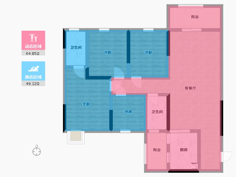 广西壮族自治区-桂林市-彰泰中央城-99.64-户型库-动静分区