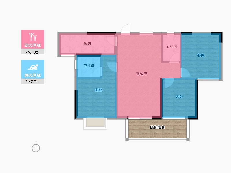 广西壮族自治区-南宁市-龙光玖珑华府-79.94-户型库-动静分区