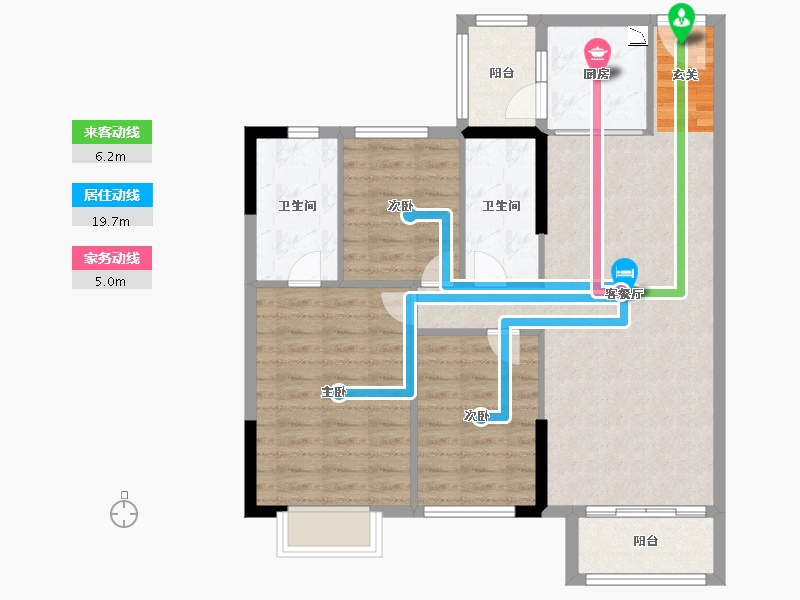 广东省-中山市-华立凯旋新城-86.83-户型库-动静线