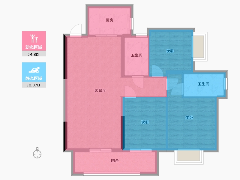 广西壮族自治区-南宁市-意洲嘉园盛景-84.21-户型库-动静分区