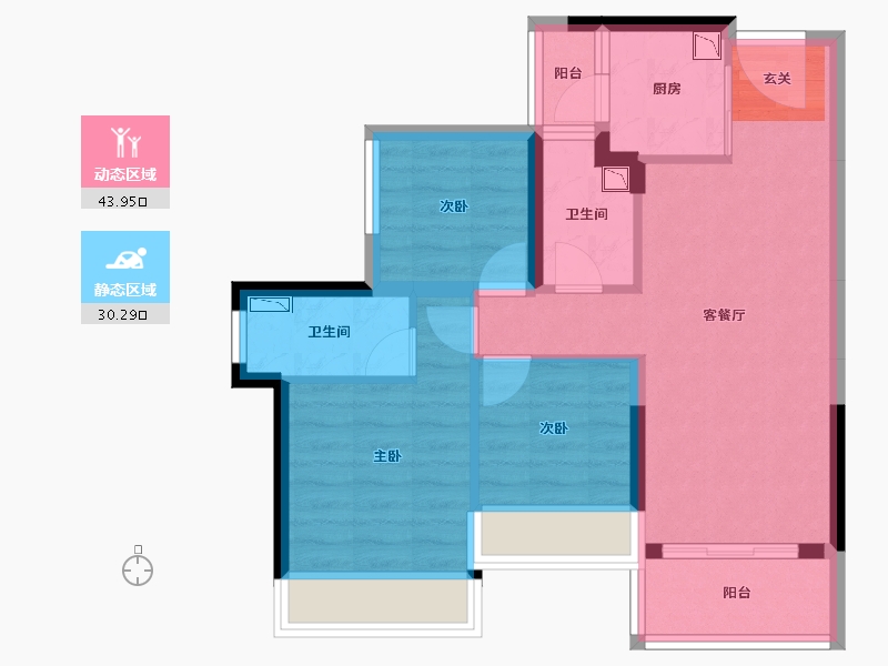 广东省-中山市-龙光玖誉湾-64.96-户型库-动静分区