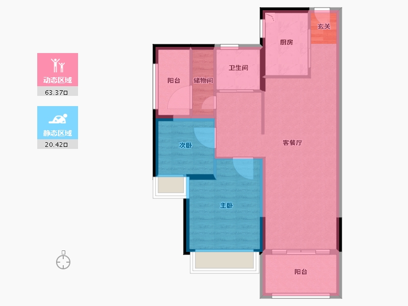 广东省-中山市-碧桂园活力城-74.81-户型库-动静分区