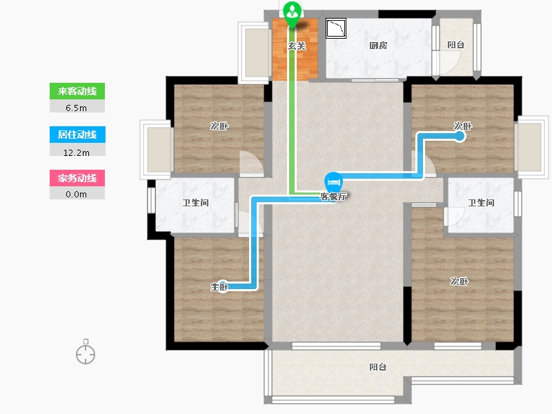 广东省-东莞市-THE EMERALD星岸-105.79-户型库-动静线