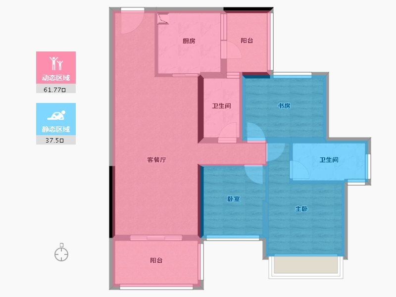 广西壮族自治区-贵港市-华泰荣御-87.82-户型库-动静分区